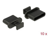 Delock Staubschutz für USB Type-C™ Buchse mit Griff 10 Stück schwarz