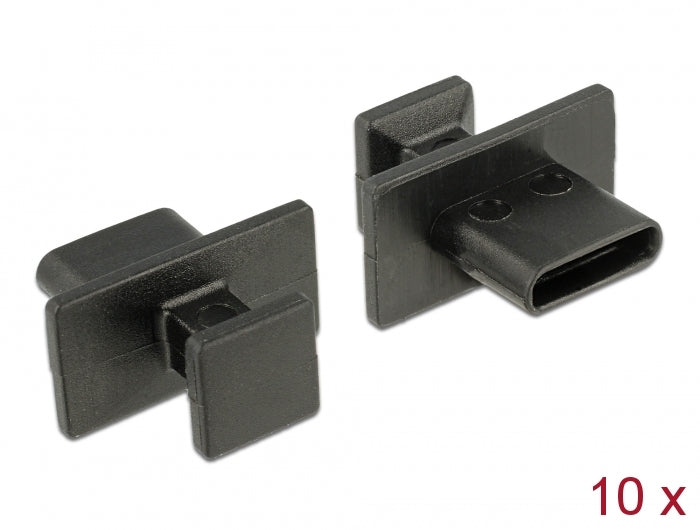 Delock Staubschutz für USB Type-C™ Buchse mit großem Griff 10 Stück schwarz