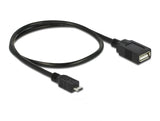 Delock Kabel USB micro-B Stecker > USB 2.0-A Buchse OTG 50 cm