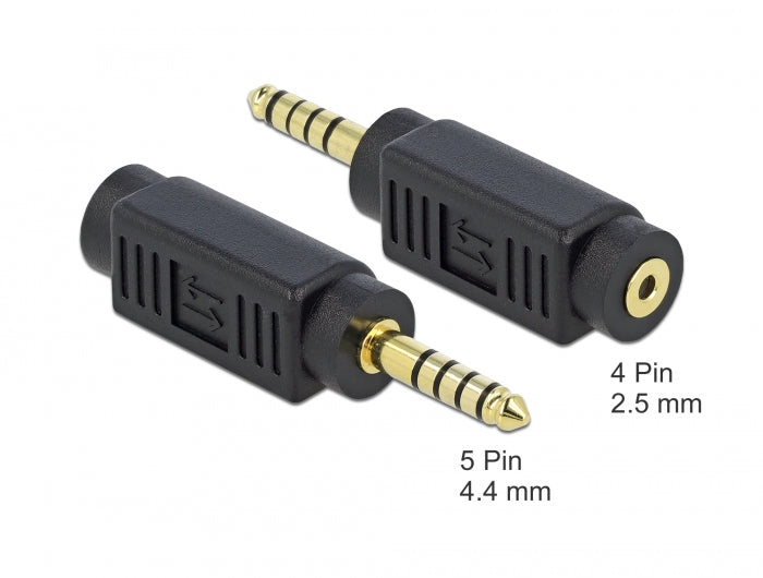 Delock Adapter Klinkenstecker 4,4 mm 5 Pin zu Klinkenbuchse 2,5 mm 4 Pin