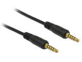Delock Klinkenkabel 3,5 mm 5 Pin Stecker zu Stecker 0,5 m schwarz