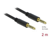 Delock Klinkenkabel 4,4 mm 5 Pin Stecker zu Stecker 2 m schwarz