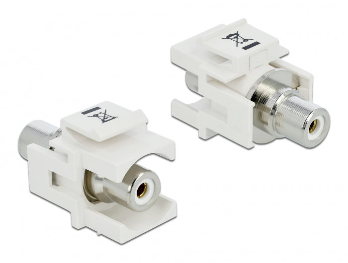 Delock Keystone Modul Cinch Buchse > Cinch Buchse weiß / weiß