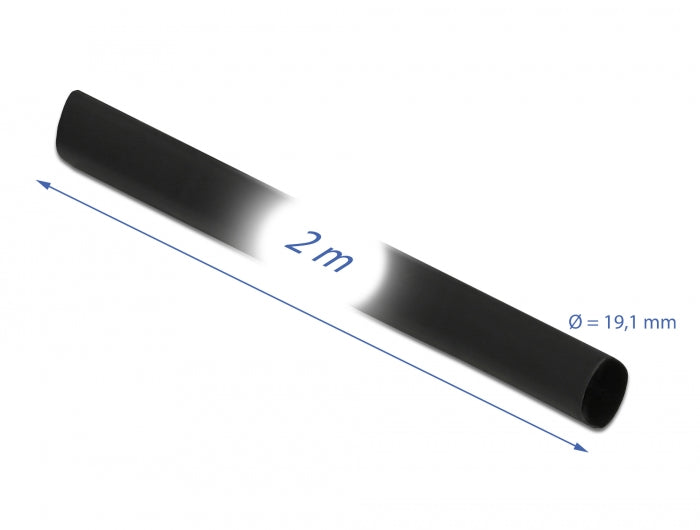 Delock Schrumpfschlauch 2 m x 19,1 mm Schrumpfungsrate 4:1 schwarz