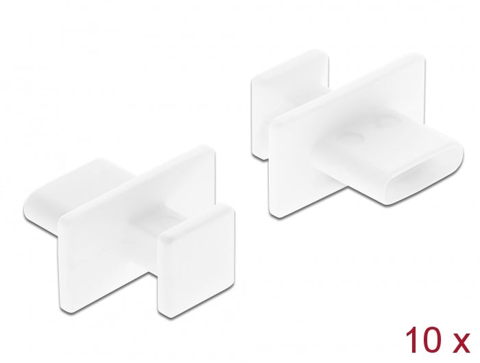 Delock Staubschutz für USB Type-C™ Buchse mit großem Griff 10 Stück weiß