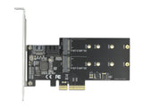 Delock 3 Port SATA und 2 Slot M.2 Key B PCI Express x4 Karte - Low Profile Formfaktor