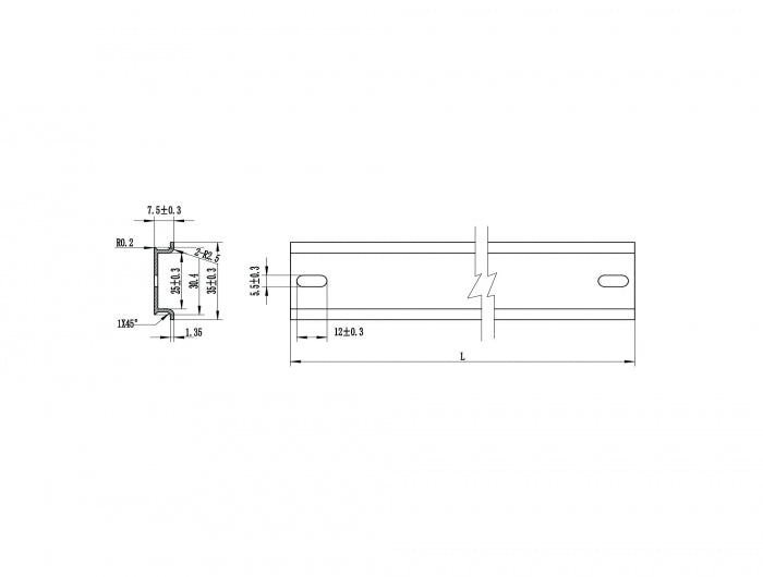 Delock Hutschiene 35 x 7,5 mm (100 cm) Aluminium