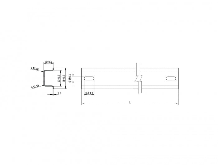 Delock Hutschiene 35 x 15 mm (100 cm) Aluminium