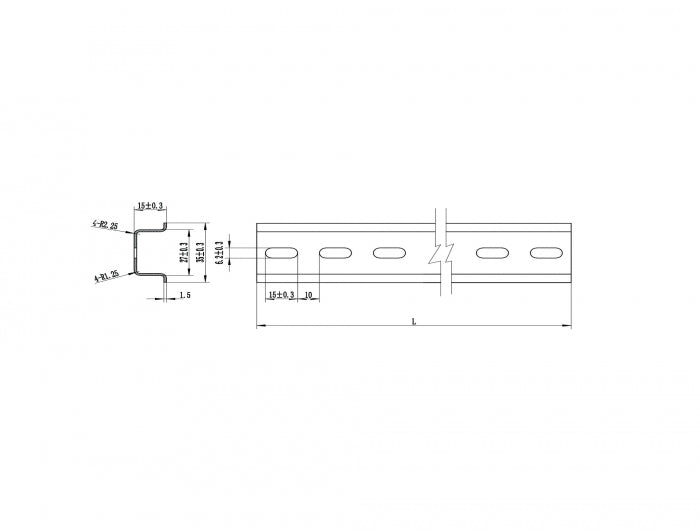 Delock Hutschiene 35 x 15 mm (25 cm) Aluminium