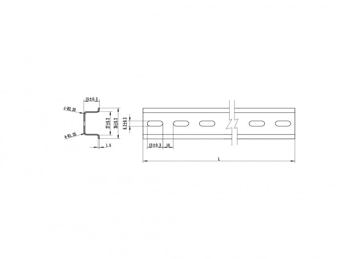 Delock Hutschiene 35 x 15 mm (50 cm) Aluminium