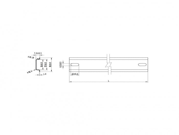 Delock Hutschiene 35 x 7,5 mm (19") Stahl