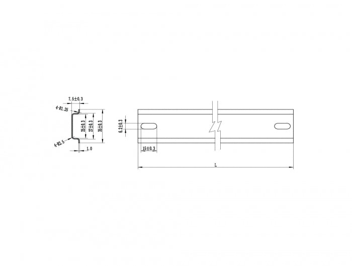 Delock Hutschiene 35 x 7,5 mm (50 cm) Stahl