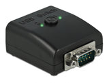 Delock RS-232 Umschalter und Verteiler 1 x Seriell DB9 zu 2 x USB 2.0 Typ-B bidirektional