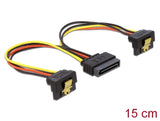 Delock Kabel Power SATA 15 Pin > 2 x SATA HDD mit Metallclip– gewinkelt