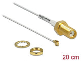 Delock Antennenkabel SMA Buchse zum Einbau zu I-PEX Inc., MHF® II Stecker 0.81 20 cm Gewindelänge 10 mm