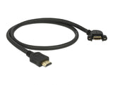 Delock Kabel HDMI-A Stecker > HDMI-A Buchse zum Einbau 110° gewinkelt 4K 30 Hz 0,5 m