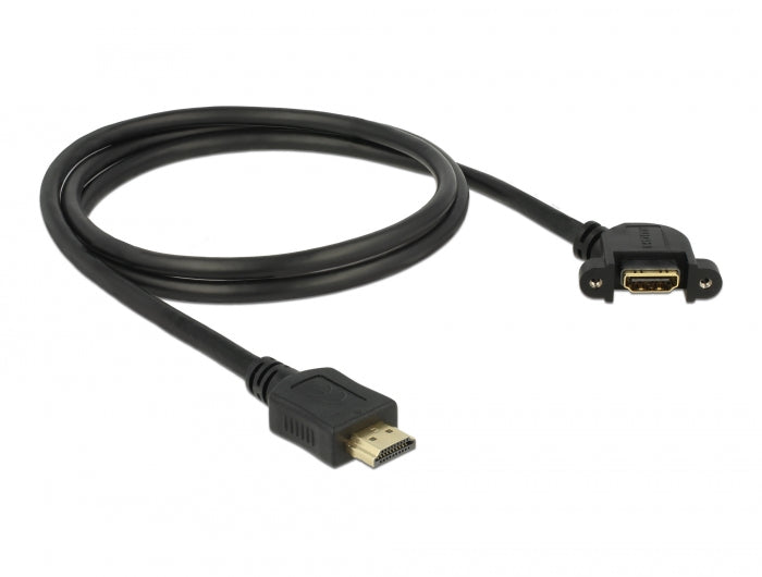 Delock Kabel HDMI-A Stecker > HDMI-A Buchse zum Einbau 110° gewinkelt 4K 30 Hz 1 m