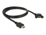Delock Kabel HDMI-A Stecker > HDMI-A Buchse zum Einbau 110° gewinkelt 4K 30 Hz 1 m