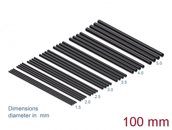 Delock Schrumpfschlauch Sortiment 100 mm 28 Stück schwarz