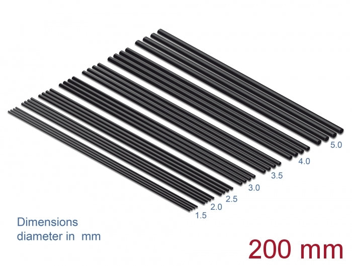 Delock Schrumpfschlauch Sortiment 200 mm 28 Stück schwarz