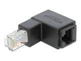 Delock Adapter RJ45 Stecker unten gewinkelt zu RJ45 Buchse Cat.6 UTP