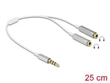 Delock Kabel Audio Splitter Klinkenstecker 3,5 mm 4 Pin > 2 x Klinkenbuchse 3,5 mm 4 Pin 25 cm