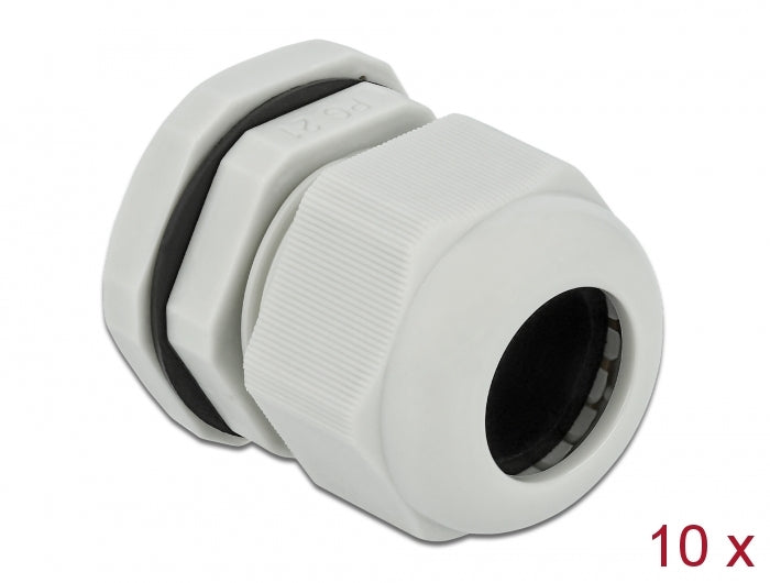 Delock Kabelverschraubung PG21 10 Stück grau