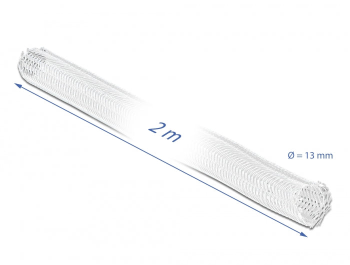 Delock Geflechtschlauch selbstschließend 2 m x 13 mm weiß