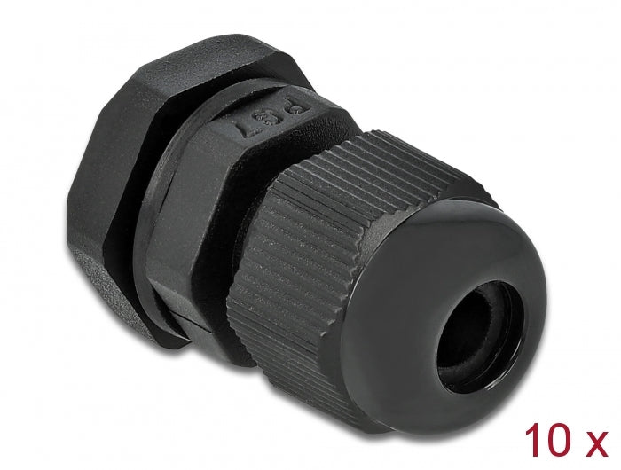 Delock Kabelverschraubung PG7 10 Stück schwarz