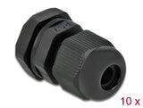 Delock Kabelverschraubung PG7 10 Stück schwarz