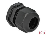 Delock Kabelverschraubung PG21 10 Stück schwarz