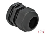 Delock Kabelverschraubung PG25 10 Stück schwarz