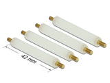 Delock Abstandshalter M2.5 x M3, Sechskant, Außen / Außen, 42 mm natur 4 Stück
