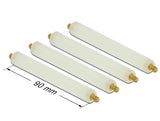 Delock Abstandshalter M4 x M4, Sechskant, Außen / Außen, 90 mm natur 4 Stück