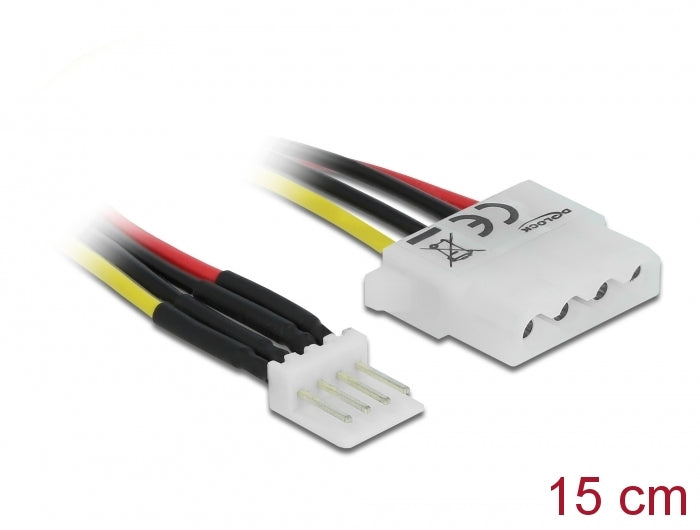 Delock Kabel Power Floppy 4 Pin Stecker > Molex 4 Pin Buchse 15 cm