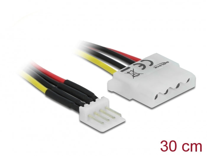 Delock Kabel Power Floppy 4 Pin Stecker > Molex 4 Pin Buchse 30 cm