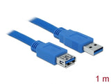 Delock USB 5 Gbps Verlängerungskabel Typ-A Stecker zu Buchse 1 m blau