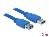 Delock USB 5 Gbps Verlängerungskabel Typ-A Stecker zu Buchse 2 m blau