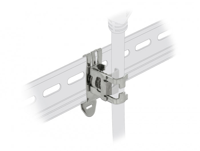 Delock Schirmklemme für Hutschiene - Kabeldurchmesser 10 - 20 mm
