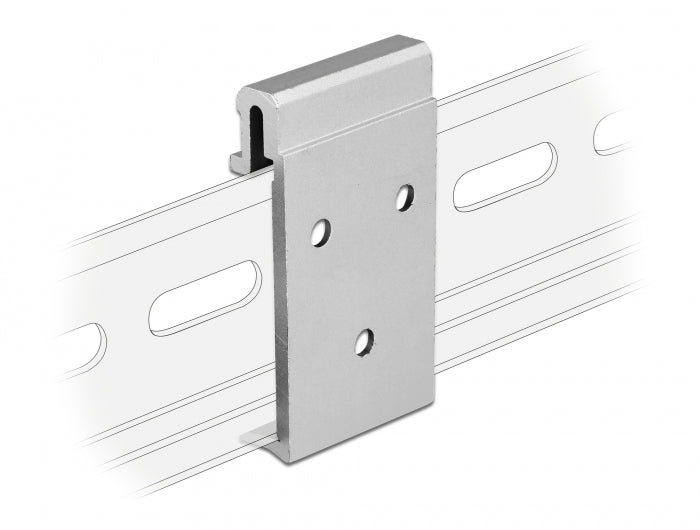 Delock Aluminium Montageclip für Hutschiene (3 Befestigungslöcher)