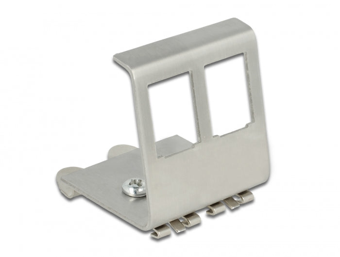 Delock Keystone Metall Halterung 2 Port für Hutschiene