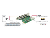 Delock PCI Express x1 Karte zu 4 x extern USB Typ-A Buchse USB 5 Gbps