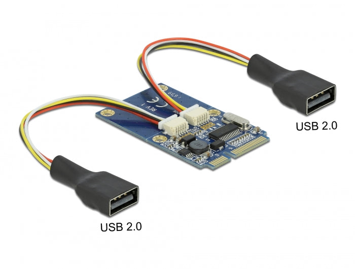 Delock Mini PCIe I/O full size 2 x USB 2.0 Typ-A Buchse