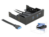 Delock Front Panel 3.5″ / 5.25″ 2 Port USB 5 Gbps mit interner 19 Pin USB 5 Gbps Pfostenbuchse