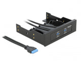 Delock Front Panel 3.5″ / 5.25″ 2 Port USB 5 Gbps mit interner 19 Pin USB 5 Gbps Pfostenbuchse