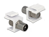 Delock Keystone Modul IEC Stecker > F Buchse weiß