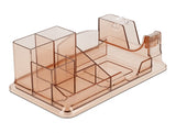 Delock Schreibtisch Organizer transparent / braun