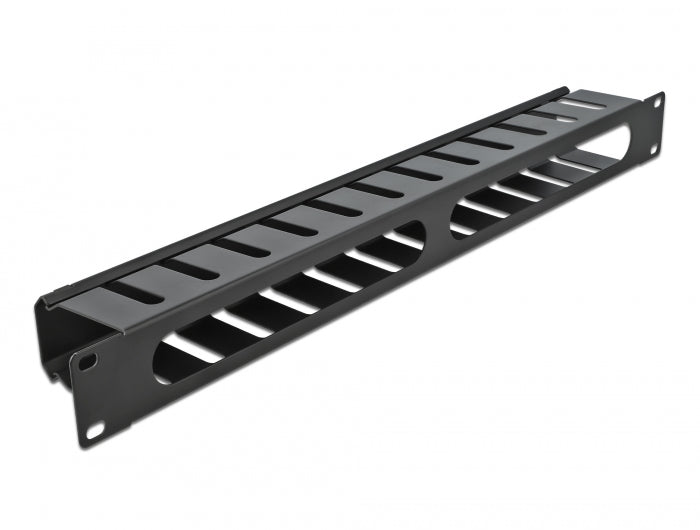 Delock 19″ Kabelmanagement Rangierpanel mit 2 Öffnungen 1 HE schwarz