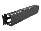 Delock 19″ Kabelmanagement Rangierpanel mit 4 Öffnungen 2 HE schwarz