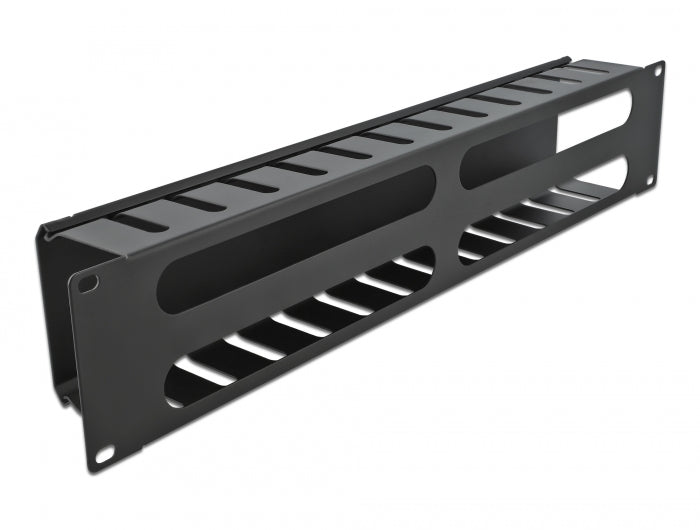 Delock 19″ Kabelmanagement Rangierpanel mit 4 Öffnungen 2 HE schwarz